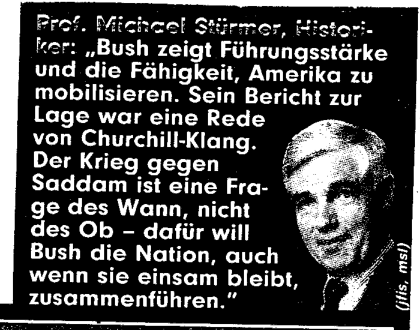 Bush-Ergebenheitsadresse von Professer St&uuml;rmer (Uni Erlangen)